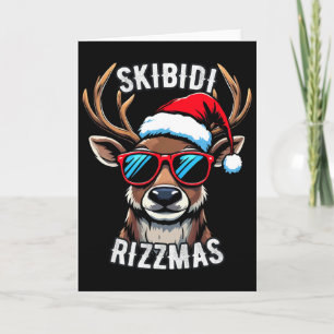 Skibidi Rizzmas Christmas Rizz Reindeer Funny Xmas Card