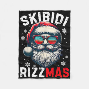 Skibidi Rizzmas Christmas Rizz Santa Claus Charism Fleece Blanket