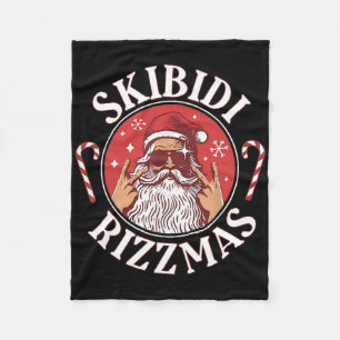 Skibidi Rizzmas Christmas Rizz Santa Claus Charism Fleece Blanket