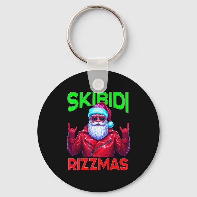 Skibidi Rizzmas Christmas Rizz Santa Claus Charism Keychain (Front)