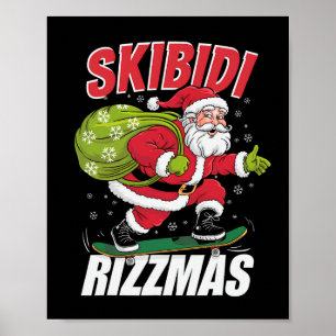 Skibidi Rizzmas Christmas Rizz Santa Claus Charism Poster