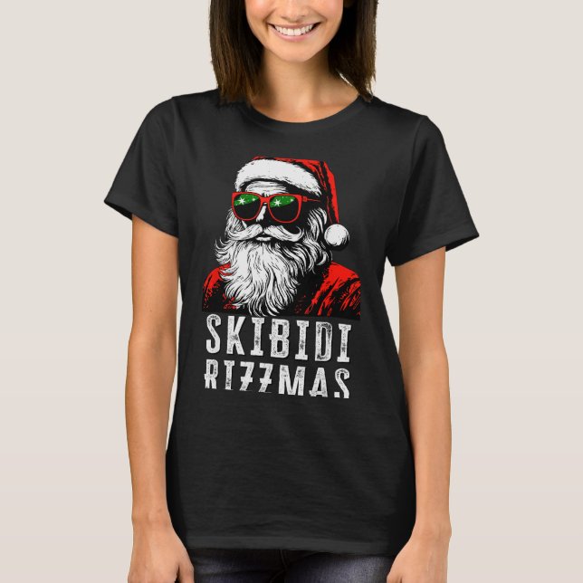 Skibidi Rizzmas Christmas Rizz Santa Claus Charism T-Shirt (Front)