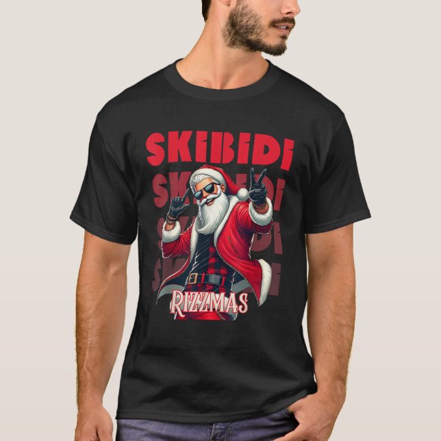 Skibidi Rizzmas Christmas Rizz Santa Claus Charism T-Shirt (Front)