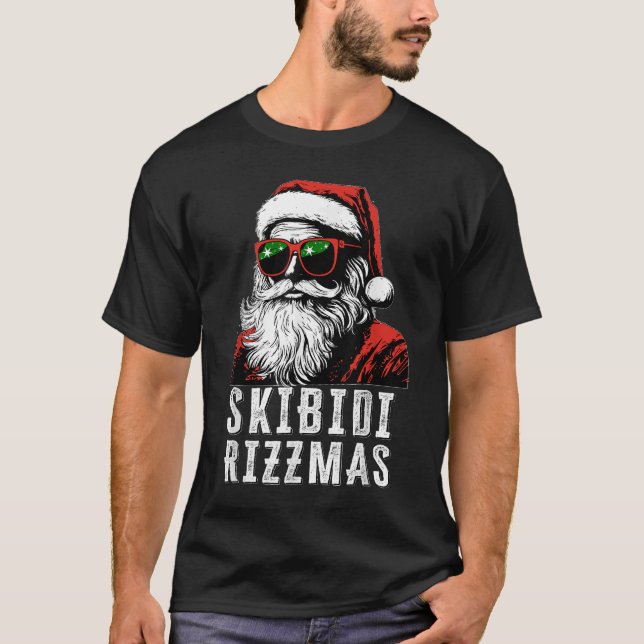 Skibidi Rizzmas Christmas Rizz Santa Claus T-Shirt (Front)