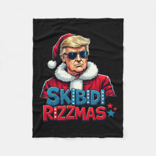 Skibidi Rizzmas Christmas Rizz Santa Claus Trump S Fleece Blanket