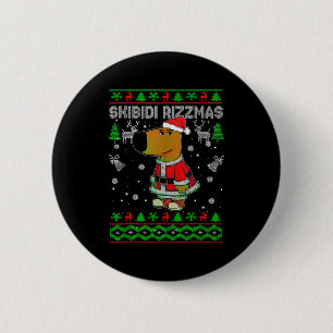 Skibidi Rizzmas Christmas Rizz Santa Ugly Christma 2 Inch Round Button