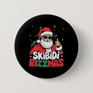 Skibidi Rizzmas Christmas Santa Claus Merry Rizz M 2 Inch Round Button