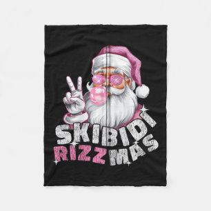Skibidi Rizzmas Christmas Xmas Men Women Kids Zip  Fleece Blanket
