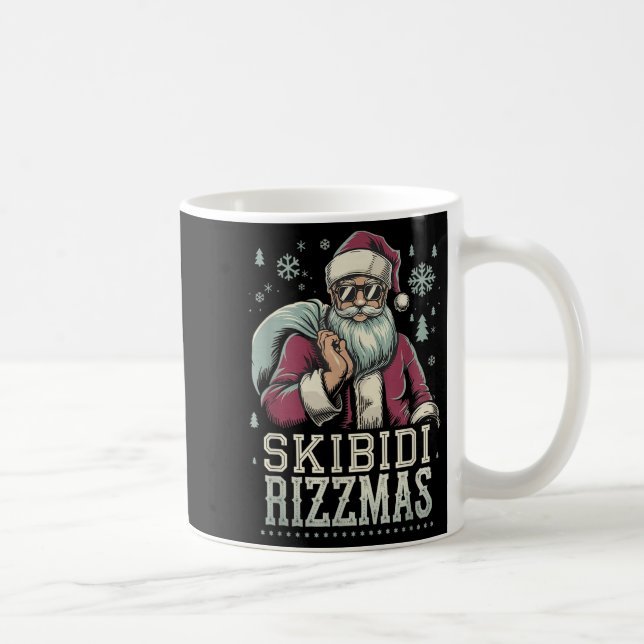 Skibidi Rizzmas Cool Santa Funny Christmas Rizz Ri Coffee Mug (Right)