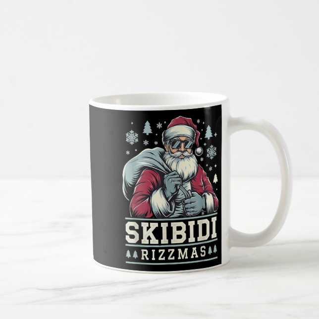 Skibidi Rizzmas Cool Santa Funny Christmas Rizz Ri Coffee Mug (Right)