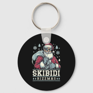 Skibidi Rizzmas Cool Santa Funny Christmas Rizz Ri Keychain
