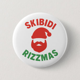 Skibidi Rizzmas Funny Christmas Meme 2 Inch Round Button