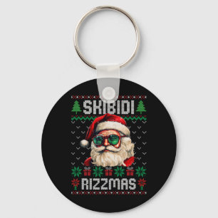 Skibidi Rizzmas Funny Gen Alpha Slang Christmas Keychain