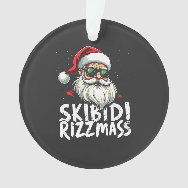 Skibidi Rizzmas Funny Gen Alpha Slang Christmas Ornament (Front)
