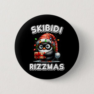 Skibidi Rizzmas Funny Gen Alpha Slang Christmas Pe 2 Inch Round Button