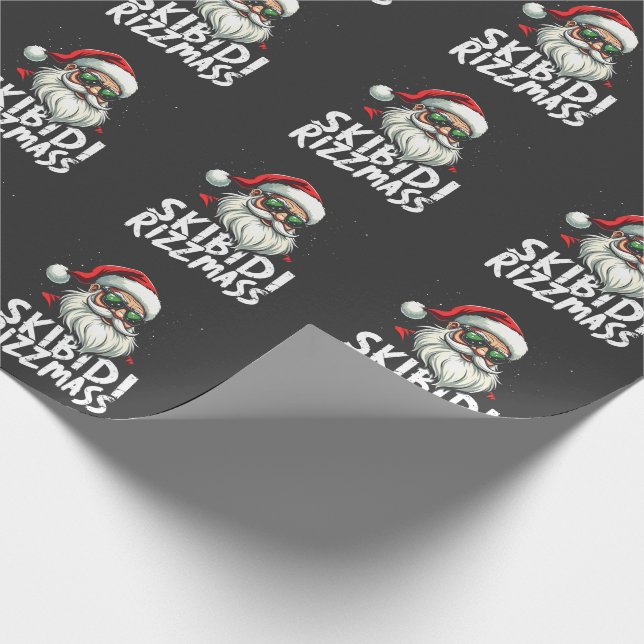 Skibidi Rizzmas Funny Gen Alpha Slang Christmas Wrapping Paper (Corner)