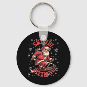 Skibidi Rizzmas Funny Santa Rizz Christmas Ski San Keychain