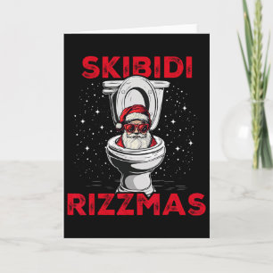 Skibidi Rizzmas Funny Santa Toilet White Elephant Card