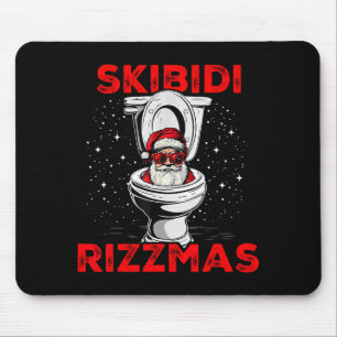 Skibidi Rizzmas Funny Santa Toilet White Elephant  Mouse Pad