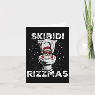 Skibidi Rizzmas Funny Toilet Santa White Elephant Card