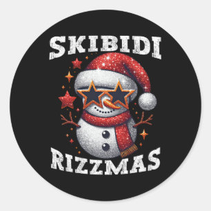 Skibidi Rizzmas Gen Alpha Slang Funny Christmas Sn Classic Round Sticker