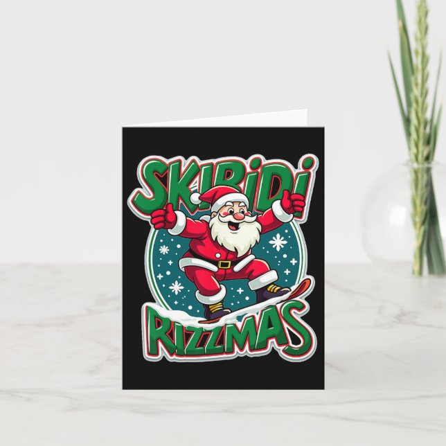 Skibidi Rizzmas Kids Youth Christmas  Card (Front)