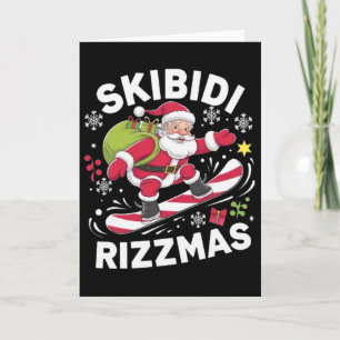 Skibidi Rizzmas Santa Clause Skating Board Rizz Ho Card
