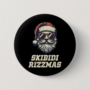 Skibidi Rizzmas Santa Funny Christmas Boys Teens K 2 Inch Round Button