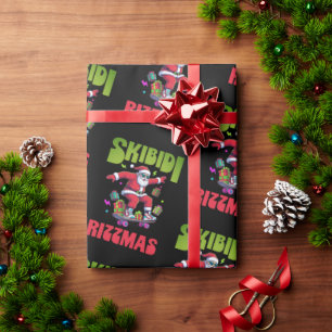 Skibidi Rizzmas Santa on his Skate  Wrapping Paper