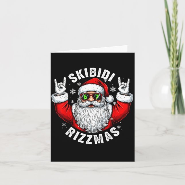 Skibidi Rizzmas Santa Sungles Funny Christmas Men  Card (Front)