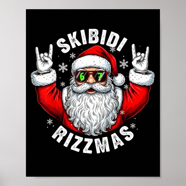 Skibidi Rizzmas Santa Sungles Funny Christmas Men  Poster (Front)