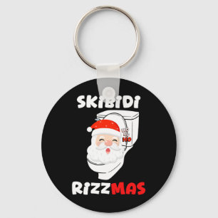 Skibidi Rizzmas Season Merry Christmas Santa Claus Keychain