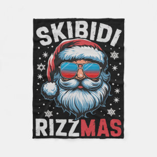 Skibidi Rizzmas Shirt Kids Men Women Christmas San Fleece Blanket