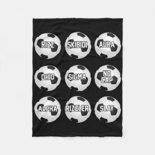 Skibidi Soccer Rizzler Sigma Boy Rizz Soccer Funny Fleece Blanket