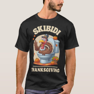 Skibidi Thanksgiving Funny Meme Skibidi Toilet Tur T-Shirt