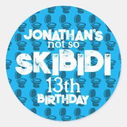 Skibidi Toilet Birthday Party Classic Round Sticker