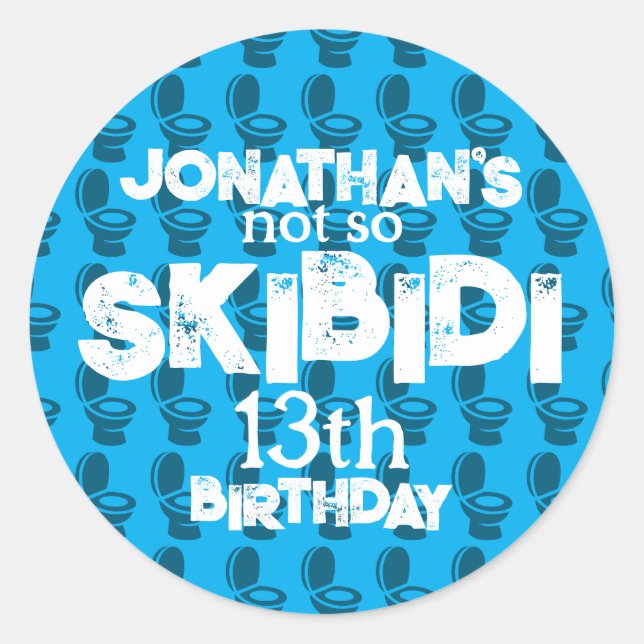 Skibidi Toilet Birthday Party Classic Round Sticker (Front)