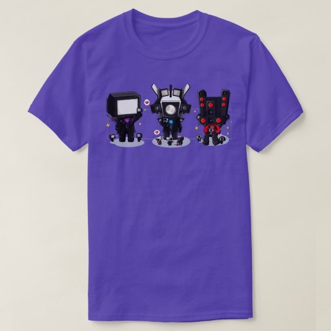 Skibidi Toilet Cameraman V2 Speakerman V2 TVman V1 T-Shirt (Design Front)
