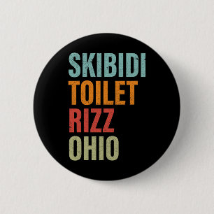 Skibidi Toilet Rizz Ohio 2 Inch Round Button