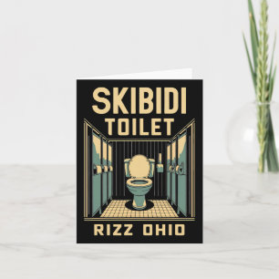 Skibidi Toilet Rizz Ohio Funny Meme Retro Vintage  Card