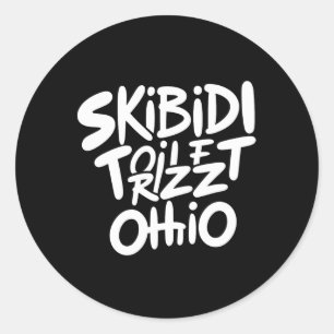 Skibidi Toilet Rizz Ohio Funny Meme Retro Vintage Classic Round Sticker