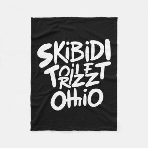 Skibidi Toilet Rizz Ohio Funny Meme Retro Vintage Fleece Blanket