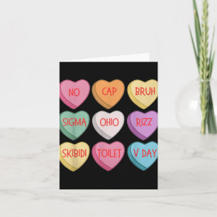 Skibidi Valentines Day Rizz Candy Heart Groovy Card