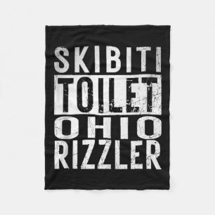 Skibiti Toilet Ohio Rizzler Gen Alpha Slang Influe Fleece Blanket