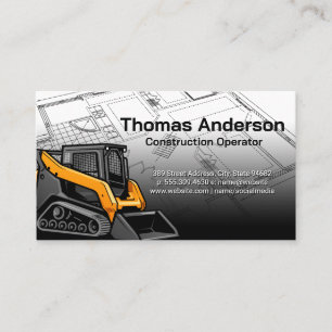 Skid Steer   Construction   Blueprints Business Card