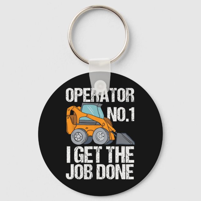 Skid Steer Daddy Funny Fathers Day Gift  Keychain (Front)