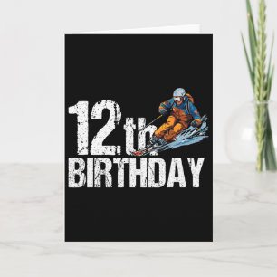 Skier 12th Birthday Ski Boy Girl 12th Birthday Ski Card