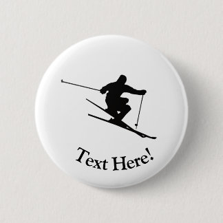 Skier 2 Inch Round Button
