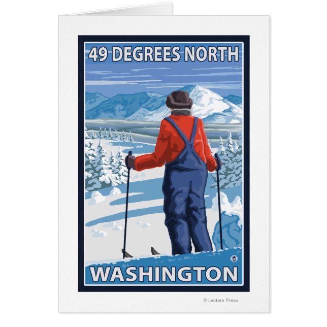 Skier Admiring - 49 Degrees North, Washington (Front)