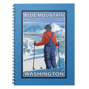 Skier Admiring - Blue Mountain, Washington Notebook